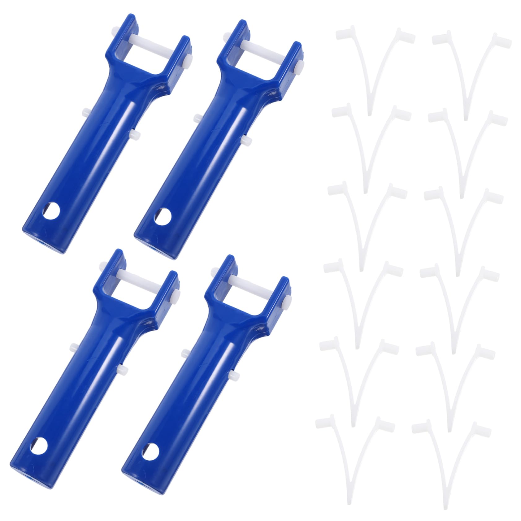 UKCOCO 4pcs Pool Vacuum Head Handle with V Shape Clips Durable Swimming Pool Cleaning Kit for Attachment and Maintenance Effortlessness