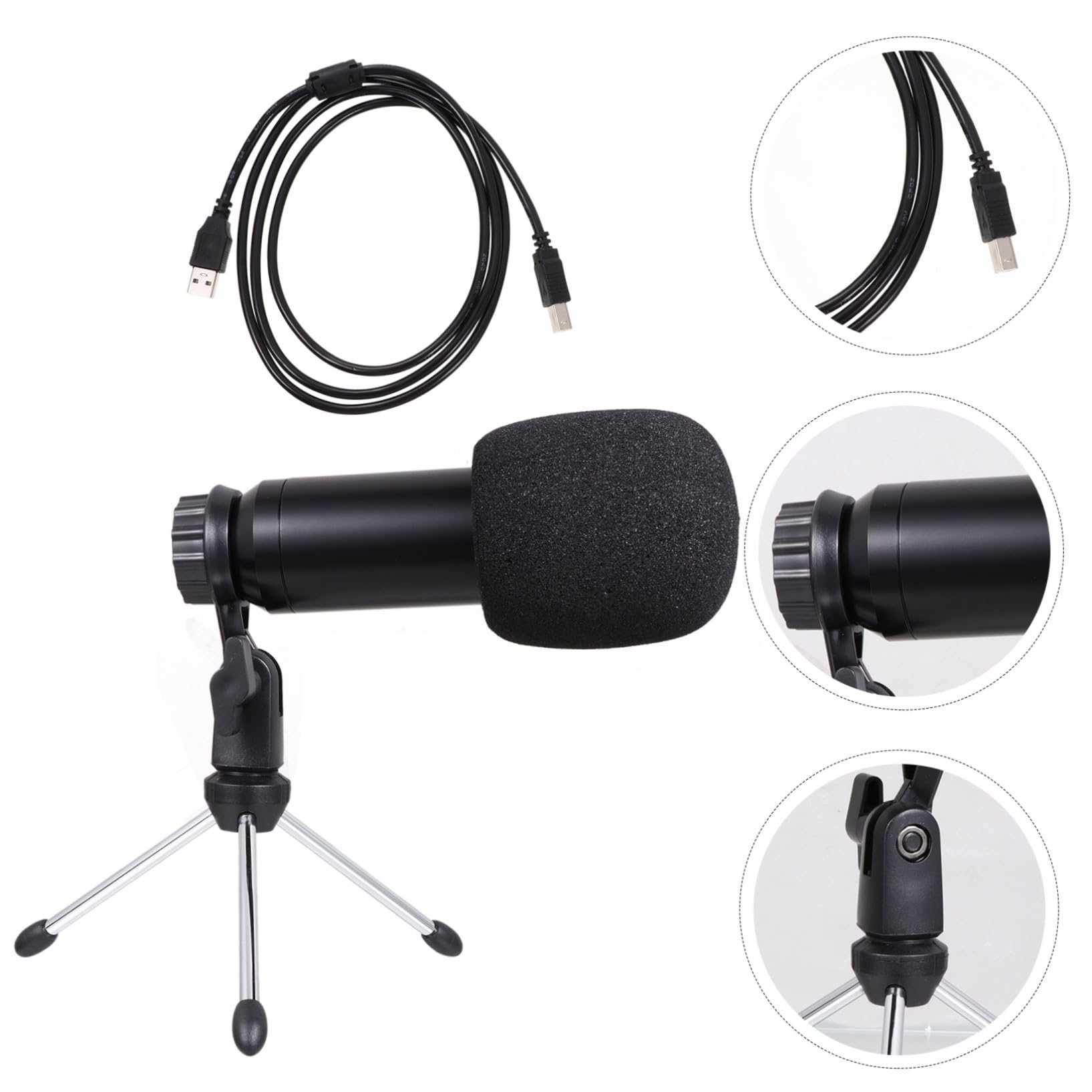 NOLITOY USB Kondensatormikrofon mit Stativ und Mikrofonabdeckung für Laptop und Desktop PC Teiliges Aufnahme für Klare Sprachaufnahmen Geeignet für Streaming Karaoke und Podcast