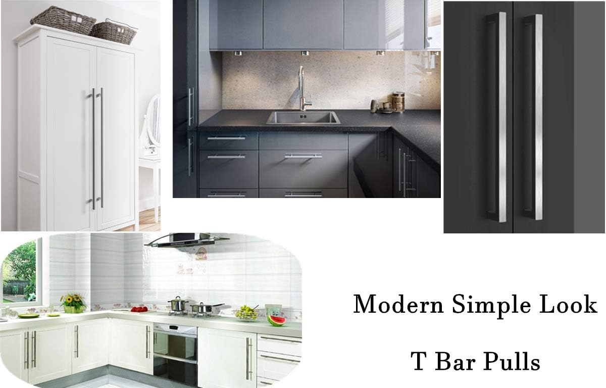 Uр Tо 40% оƒƒ 5 Pack Cabinet Pulls Cupboard Handles Brushed Nickel Kitchen Square Bar 5 inch Hole Centers Stainless Steel Hollow Drawer Pulls Cabinet Knobs Dresser Pulls