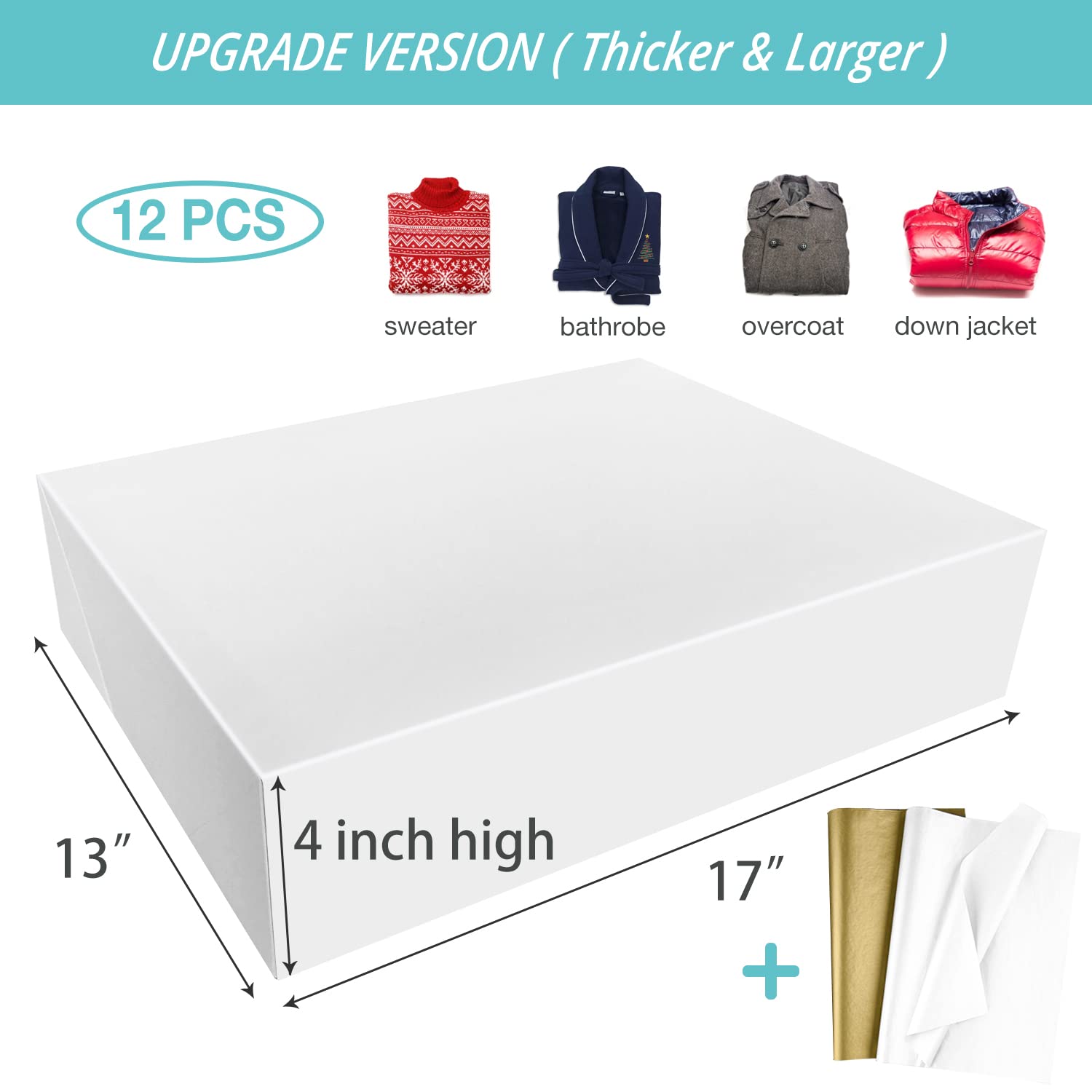 Cajas De Regalo Medianas Con Tapa Hallmark 12 Cajas Para Camisas Con Copos De Nieve Y