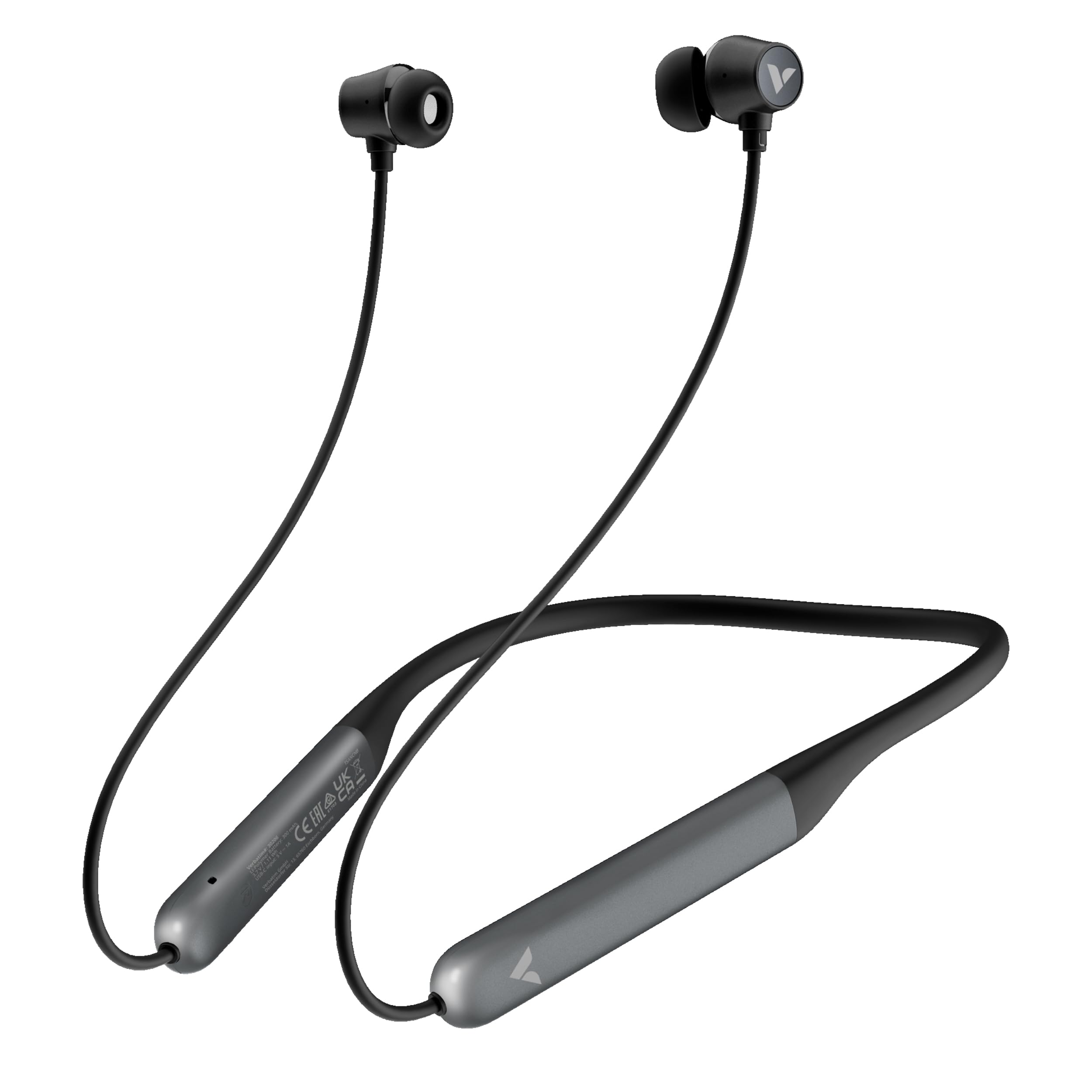 Verbatim TruSound ANC słuchawki douszne na szyję (czarne) Bluetooth 5.4 z funkcją Active Noise Cancelling mikrofonem 28 h czas pracy USB-C In Ear słuchawki do smartfona, tabletu i laptopa