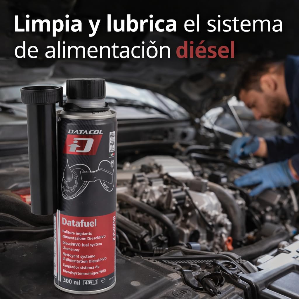 Limpia inyección DATAFUEL, aditivo Profesional para Circuito inyección, desbloquea, desincrusta y lubrica Bombas, inyectores, válvulas de admisión y Descarga y Toda la cámara de combustión, 300ml (2)