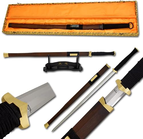Snake Eye Presents 'WANGDAO' Traditional Handmade Hand-Forged Samurai Katana Sword with Display-Stand and Box