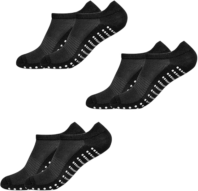 All Things Accessory 3 x Kids Trainer Grip Socks Gripper Non-Skid Slip Ankle Liner Girls 7-13 Years