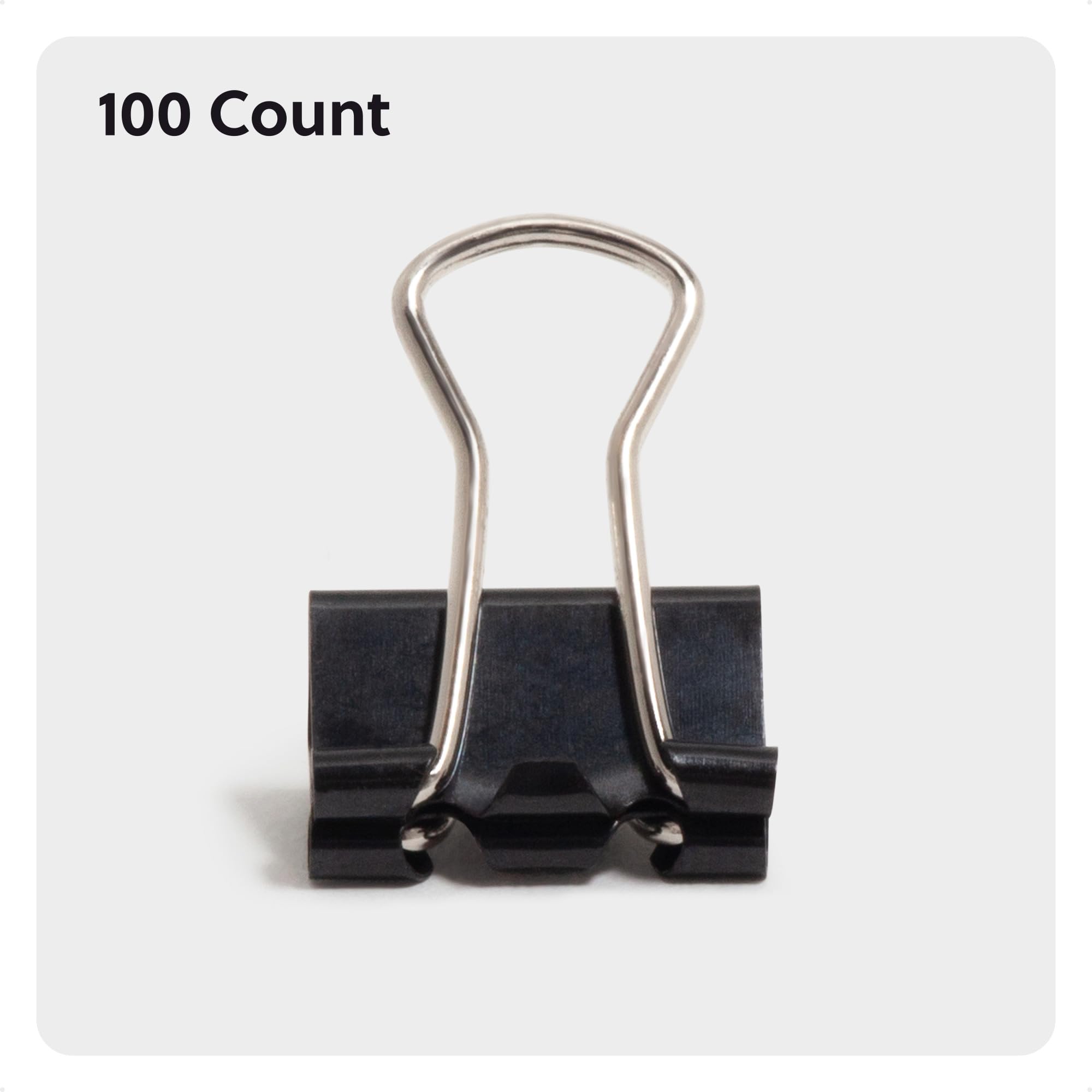 U Brands Binder Clips, Micro 1/2-Inch Width, 1/5-Inch Paper Holding Capacity, Black and Silver Steel, 100-Count - 650U08-24 - Image 2
