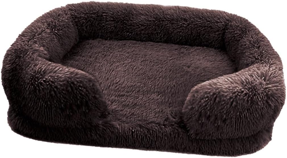 Dog Bed Creative Pet Dog Sofa Bed Square Kennel Pet Bed Cat Pad Autumn and Winter Warm Pet Kennel Removable for Cleaning Pet Bed (Color : Deep Coffee, Size : X-Large) (Dark Brown XX)