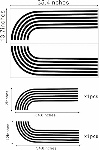 Miniatura 2 de Calcomanía de pared de medio arco iris, calcomanía abstracta de pared negra, calcomanías de pared modernas extraíbles para despegar y pegar,