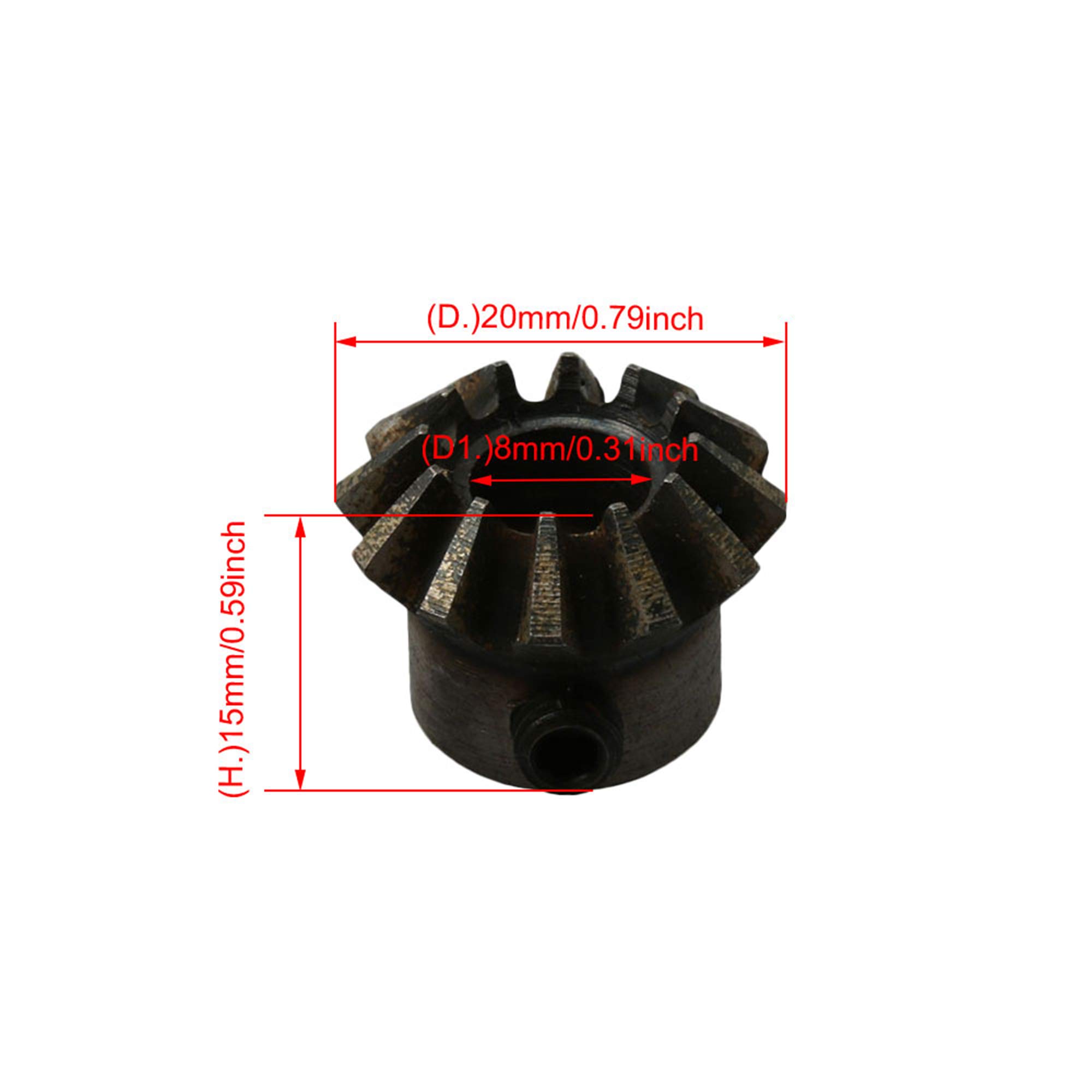 45# Steel Bevel Gears - 12 Teeth, 8mm Hole -4