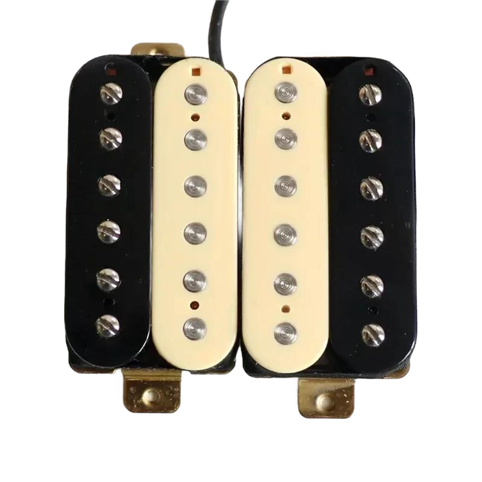 Części Do Gitary Elektrycznej Przetwornik Do Gitary Elektrycznej | Przetwornik gitarowy Alnico 5 Magnet Vintage Output Humbucker LP z 4-żyłowym przewodem rozdzielającym(1set Zebra)