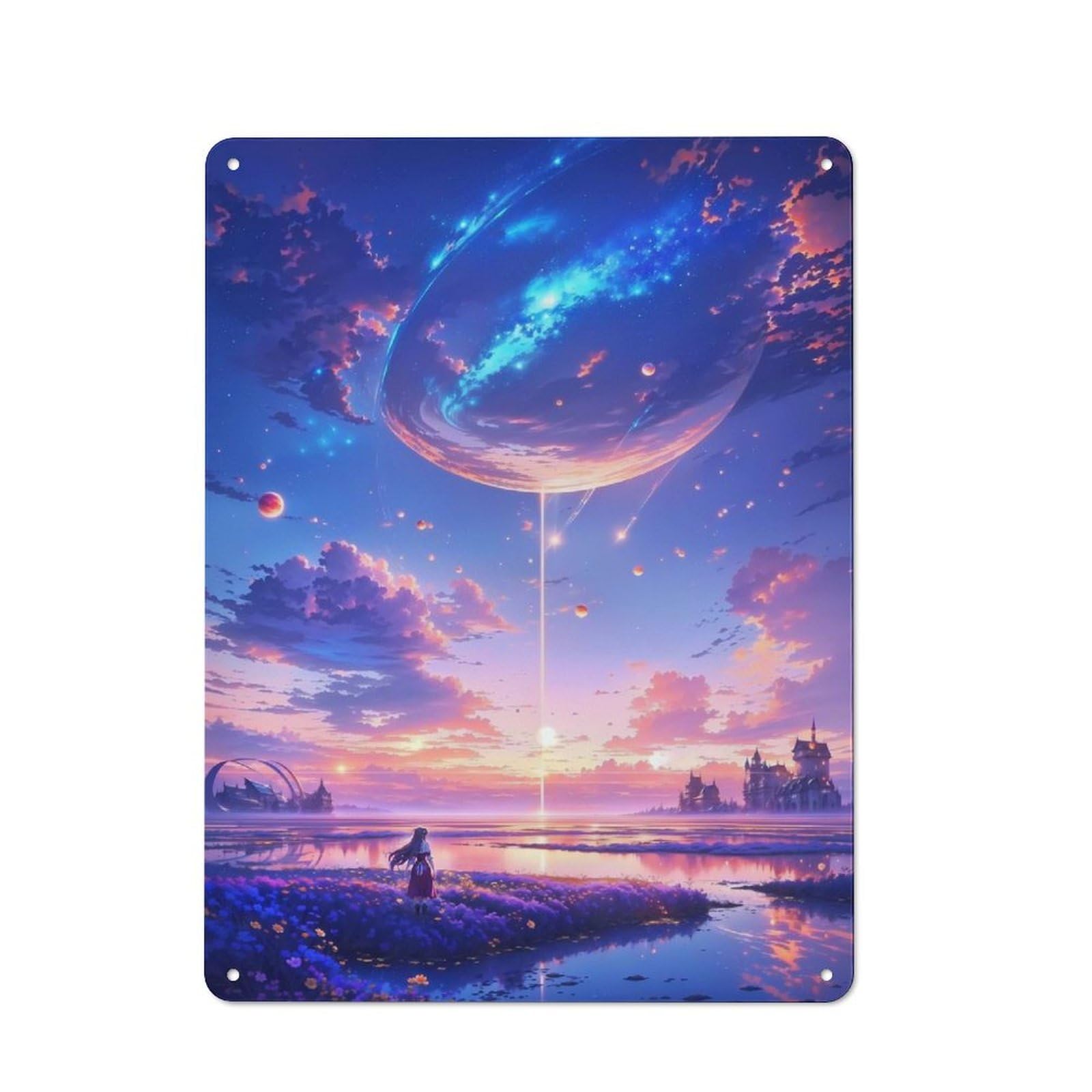 Junmoney Style-23 Celestial Symphony At Sunset Vintage Tin Sign 40X30cm For Lounge Or Reading Corner, For Reading Corner Decorators