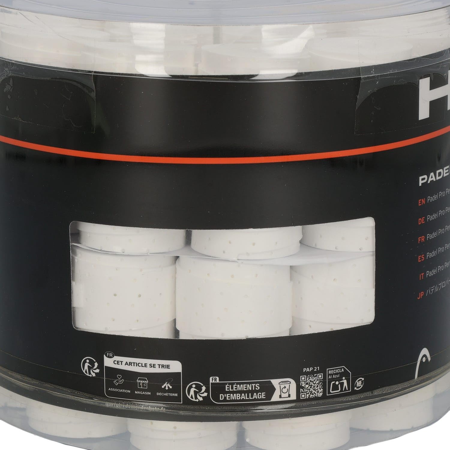 Cubo 60 Uds. Overgrips Head Padel Pro Perforated