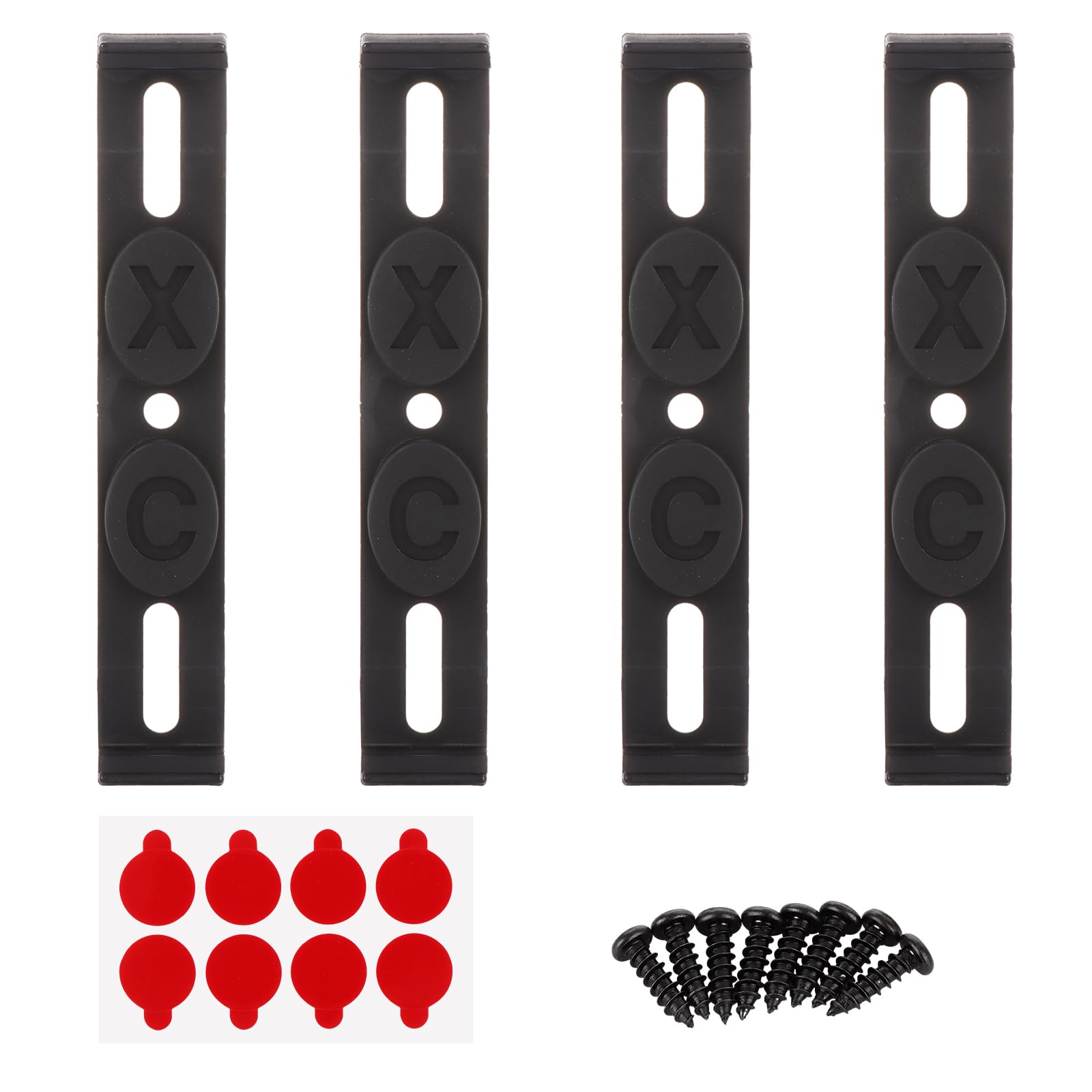 ASelected 4 Pcs Number Plate Holder, Universal Frameless License Plate Frame, Weatherproof Clip Number Holder for 110 mm Wide