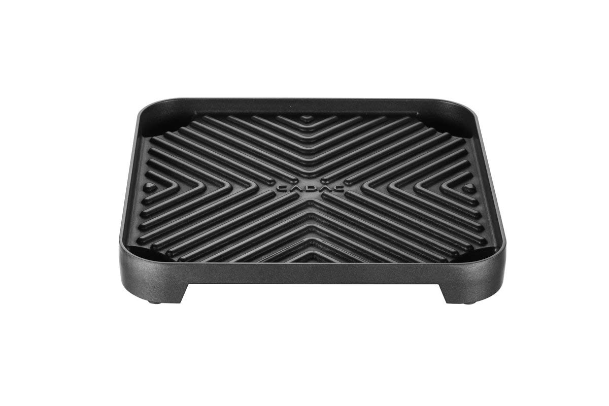 Cadac 2-Cook Grillplatte (gerippt), schwarz