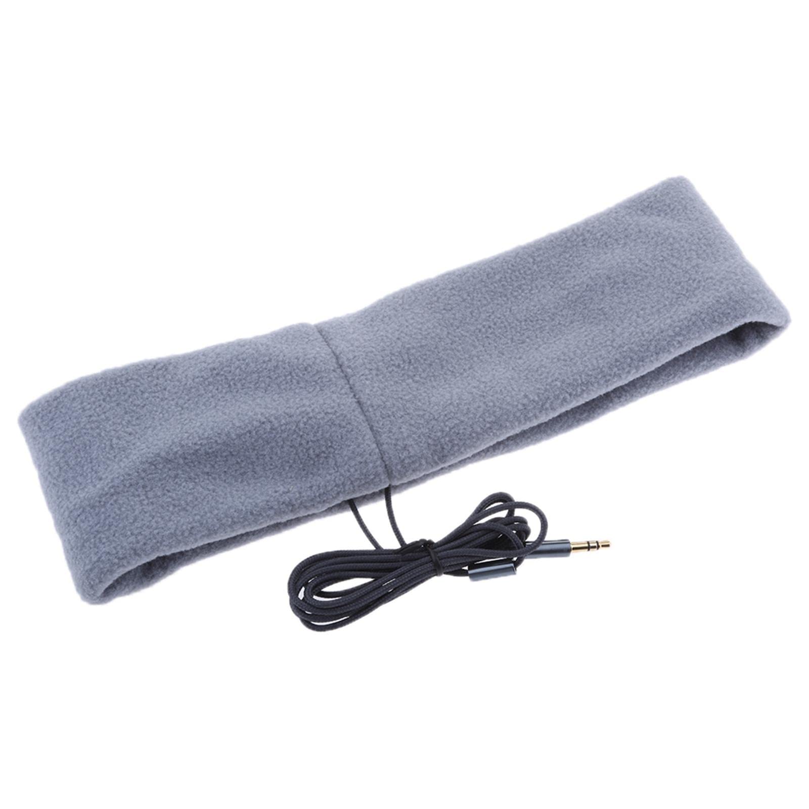 Sharplace Schlafkopfhörer Stirnband mit Kabel, Kopfhörer im Stirnband Sport, Soft Comfortable Wired Sleeping Headbands, Sport Kopfhörer Augenmasken für Yoga Training Reisen Schlaflosigkeit, Grau