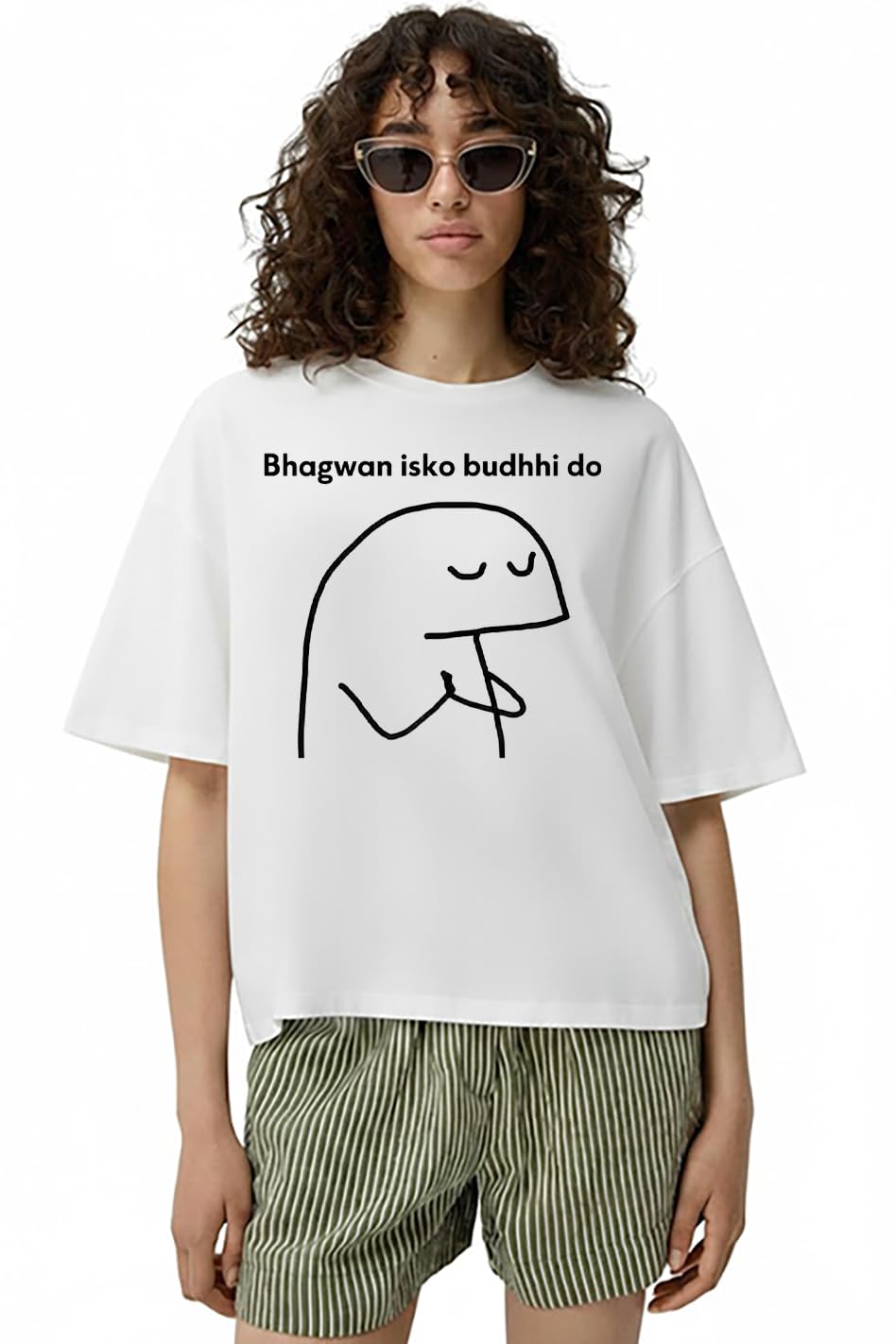 eidha Oversized Fit Funny Meme Tshirt for Women and Men | Hindi Meme Sarcastic Statement T-Shirt-picture-32