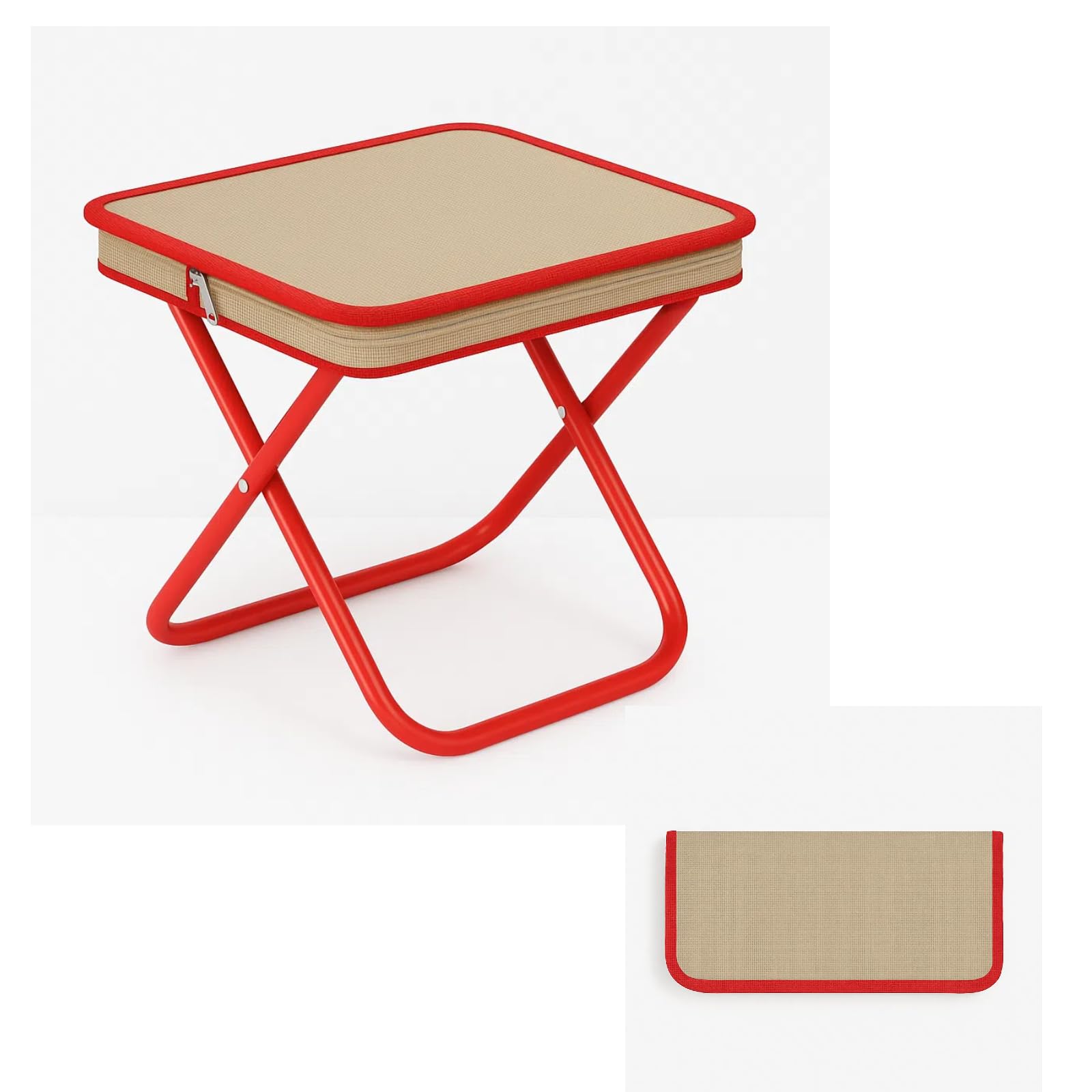 Xtlonbom Ultralight Folding Camping Stool, 1.2lbs Compact Portable Chair for Adults, 350lbs Load, Aluminum Frame with Oxford Seat, Beach, Hiking,