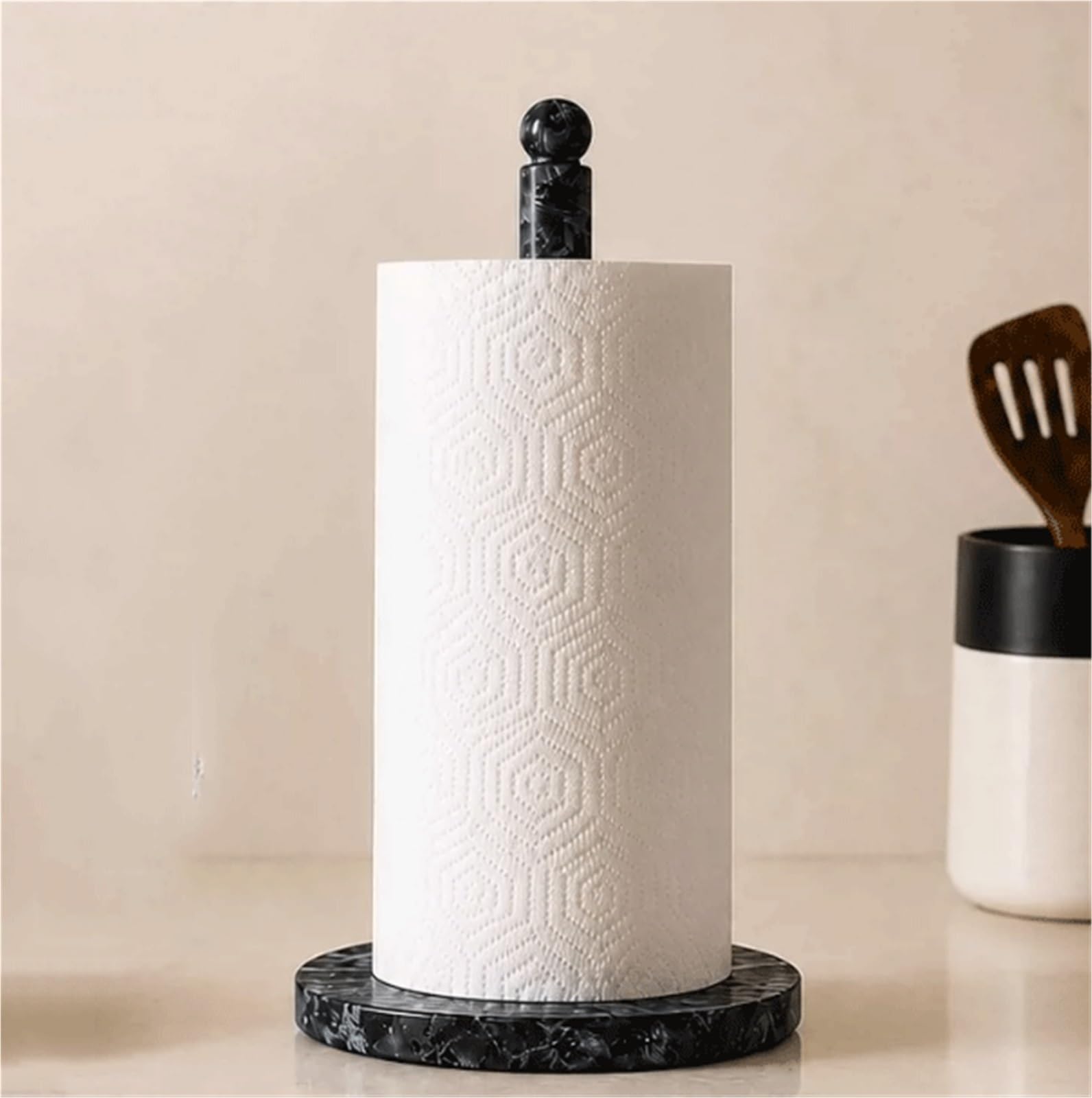 Organizzatore Porta carta igienica in marmo da cucina for la casa(Nero)