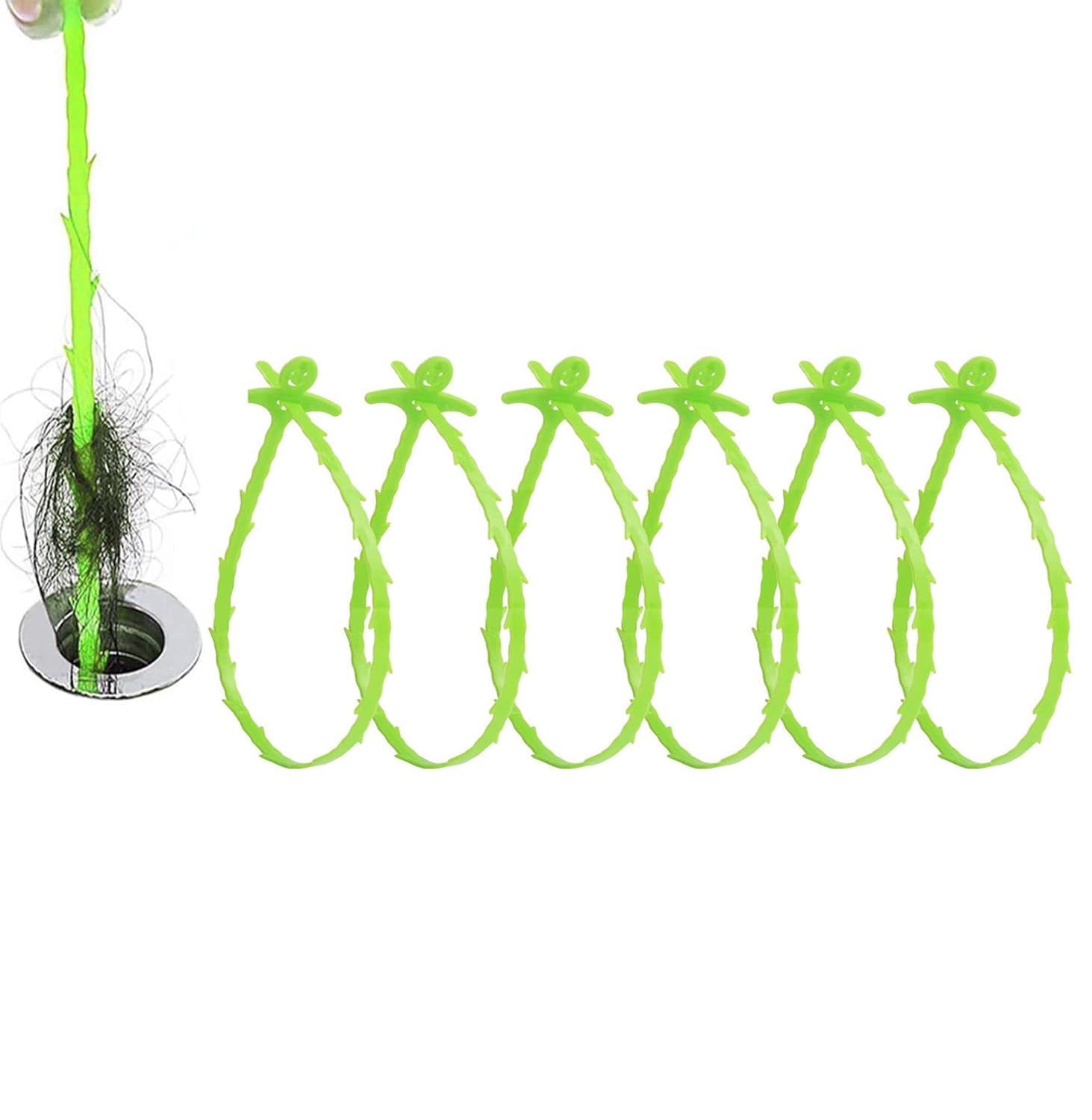 25 Inch Sink Snake Drain Clog Remover Tool,6 Pack Drain Cleaner Hair Clog Remover Tool,Drain Hair Remover Plumbers Snake,Drain Cleaner Sticks,Easy and Quick Unclog Sink Drain,Kitchen,Shower,tub