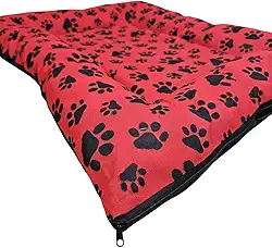 Caminha Pet Confortável para Cães e Gatos Tecido Resistente e Lavável Cama Colchonete para Cachorros e Gatos com Zíper(VERMELHO,M 60 X 48)