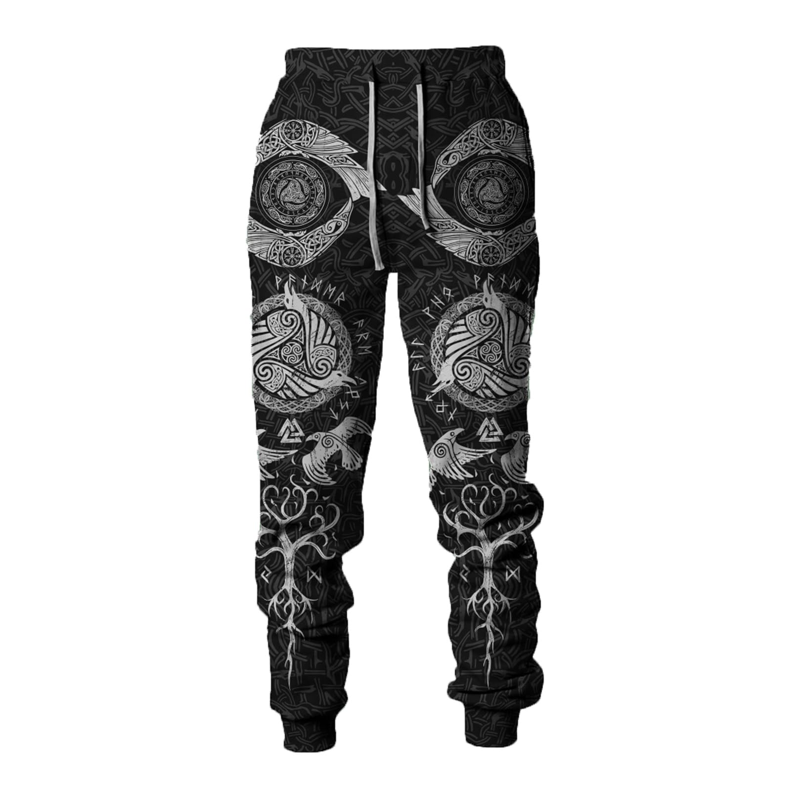 Kewing Men's # 1 Viking Tattoo 3D Printed Jogger Sweatpants Casual Autumn Streetwear Tracksuit Pant Sport Trousers