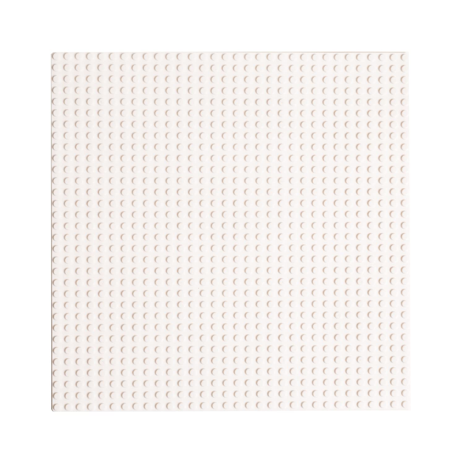 Edu Toys Base Plastic Plate Board 32 x 32 Pegs/Dots for Classic Building Blocks Bricks Compatible with All Brands - White
