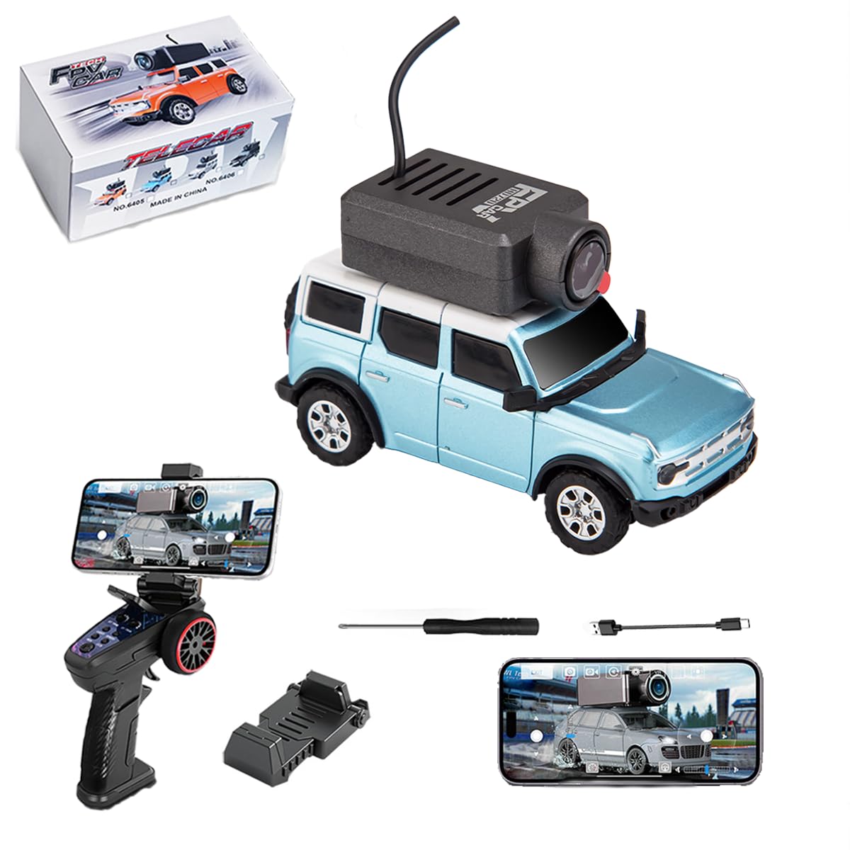 Amazon.co.jp: YounggDiy WL 1/64 FPV ミニ RC ジャイロカー リモート