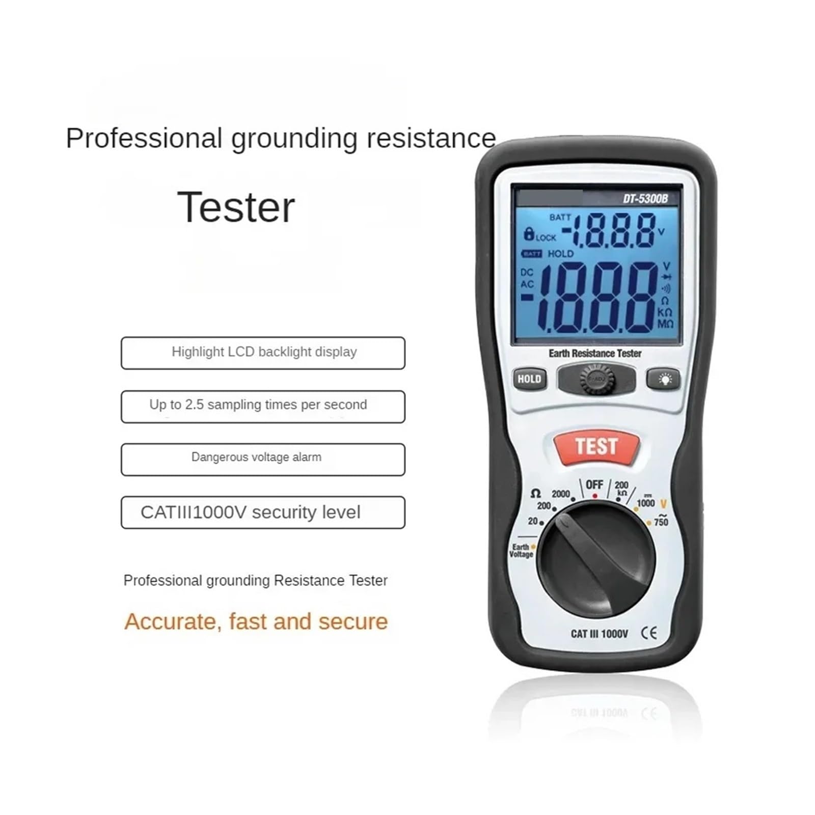 Amazon.co.jp: DT-5300B デジタル絶縁抵抗計 メガオーム計 接地抵抗計 