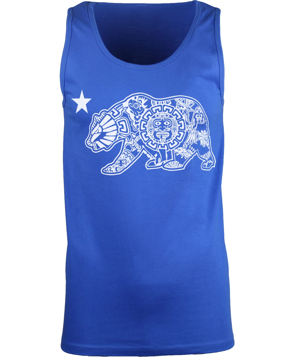 Aztec Bear California Republic Mens Graphic Tank Top Shirts, Mexico x Cali