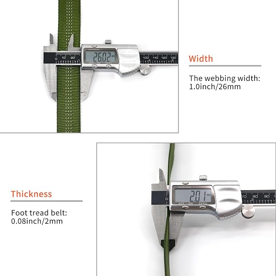NewDoar CE UIAA Certified 1 Inch Nylon Webbing Strap/Tubular Climbing Webbing - Heavy Duty Strap for Rescue, Climbing, Harnesses, Rock Work, Firefighting