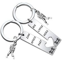 MYOSPARK Zom-bie Apocalypse Partners Broken Heart Keychain Set Walking Dead Gift for BFF Best Friends Partners