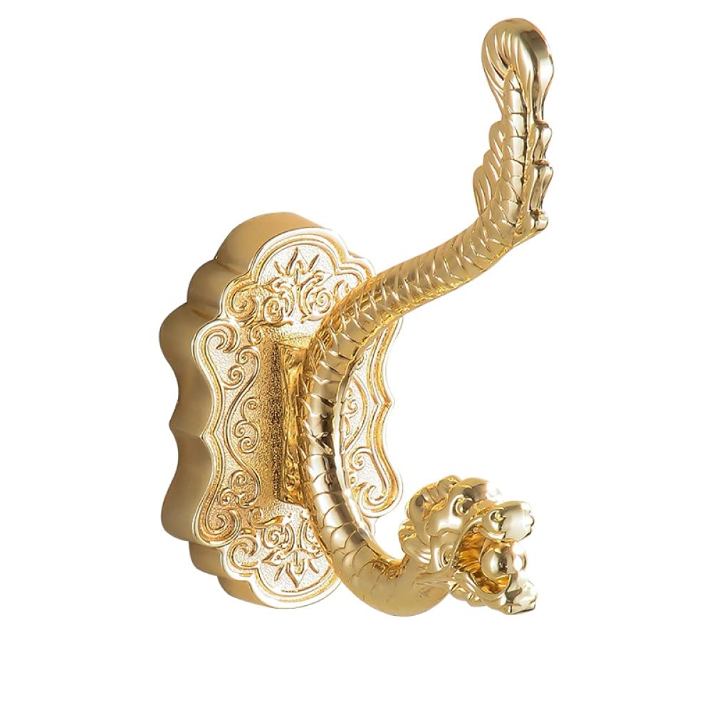 Ganchos para batas Ganchos para colgar toallas de metal para ropa Abrigo Sombrero Ganchos para bolsa Montaje en pared Accesorios de baño Soporte para gancho de toalla de puerta, K Gold