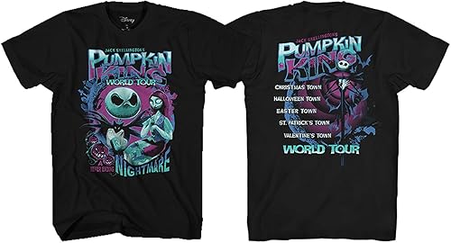 Miniatura 2 de Disney Nightmare Before Christmas Jack Skellington Nightmare King World Tour Camiseta