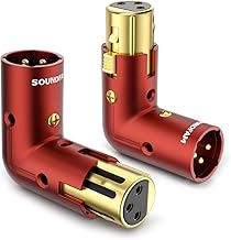 Adjustable XLR 90° Adapter 2-STK - [Gold Plated XLR Male to Female] - Red - High Quality Microphone Accessory for Professional Audio Recording