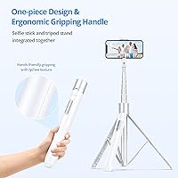Vista 3 de ATUMTEK Trípode para selfie stick de 60 pulgadas, todo en uno, extensible con control remoto Bluetooth, rotación de 360° para iPhone y Android
