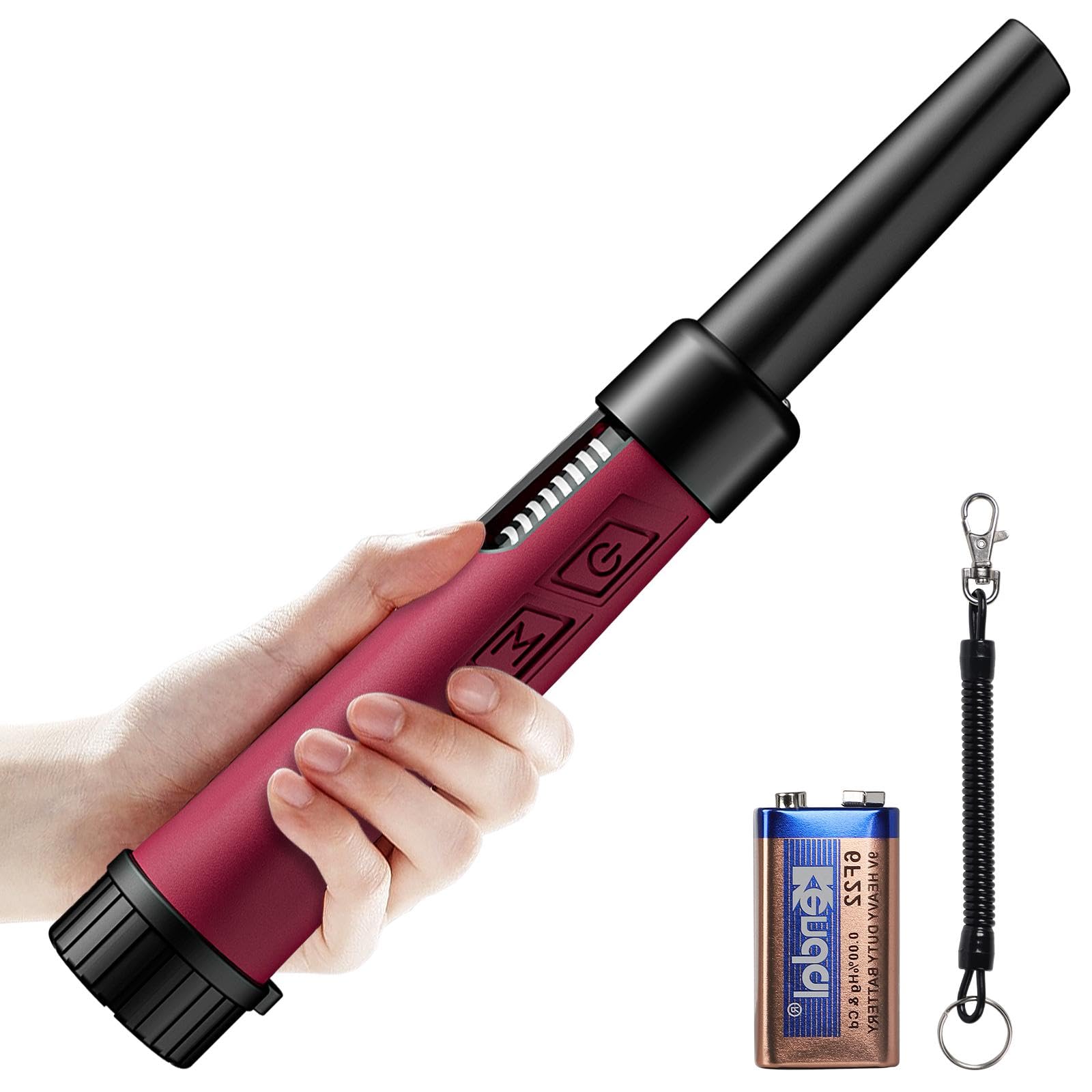 Metal Detector Pinpointer per adulti, IP68, completamente impermeabile, con display LCD del segnale, bacchetta puntatore subacquea per caccia al tesoro, rilevamento a 360°, luce LED rossa