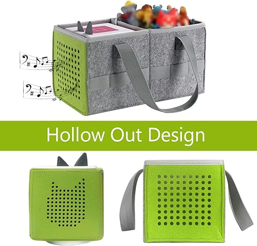 Vista 11 de Vakdon Estuche de transporte portátil para el juego de iniciación Toniebox, auriculares y estación de carga, puede contener personajes de figuras