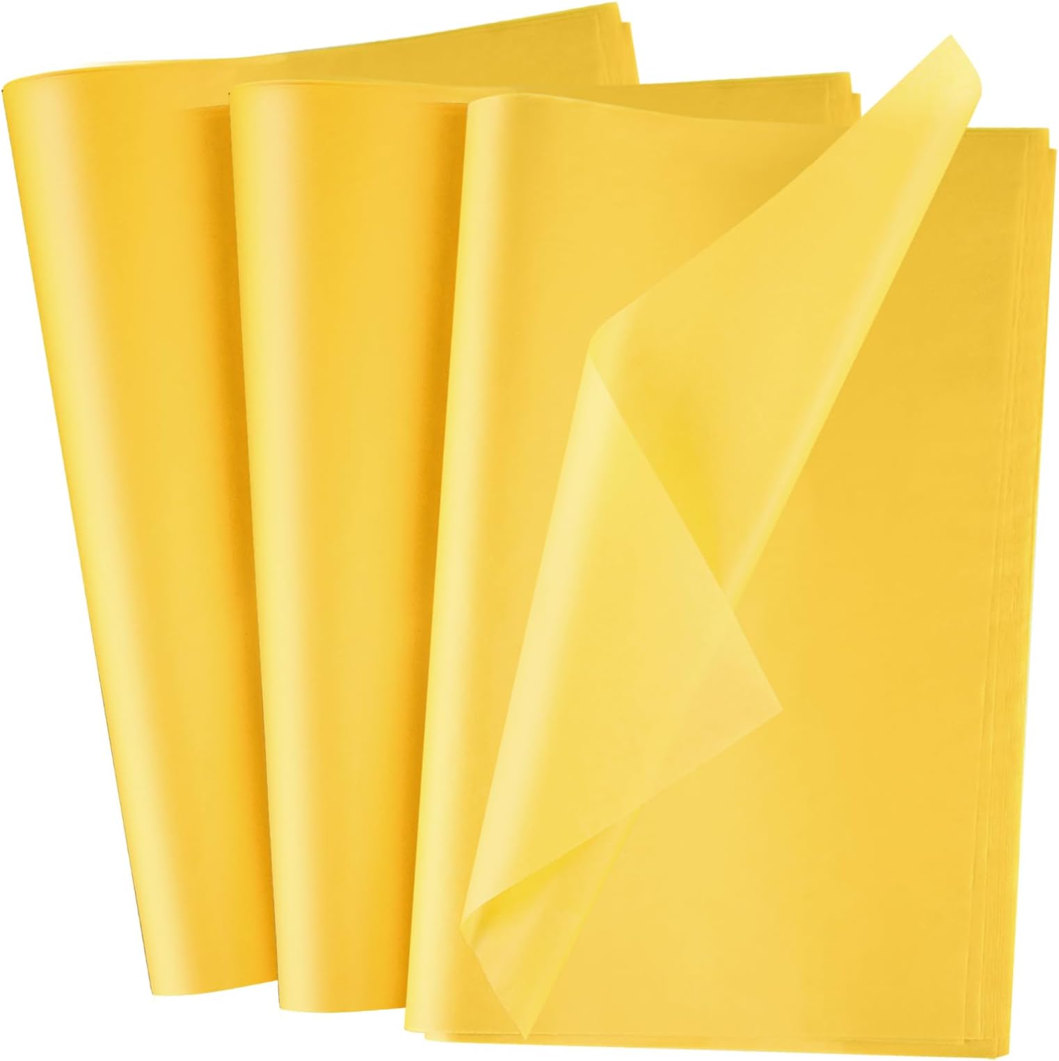 NEBURORA 100 Sheets Yellow Wrapping Tissue Paper 20x14 Inches Gift Bag Decorative Art Paper for DIY Crafts Birthday Weddings Party Decor