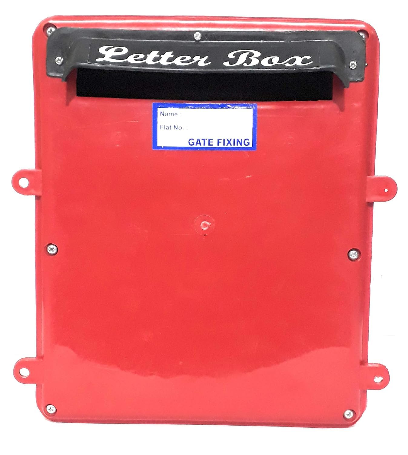 HaveIt® Gate Plastic Fixing Opening Door at Back Type Letter Box for Home and Office Comes with Lock and Key, Red