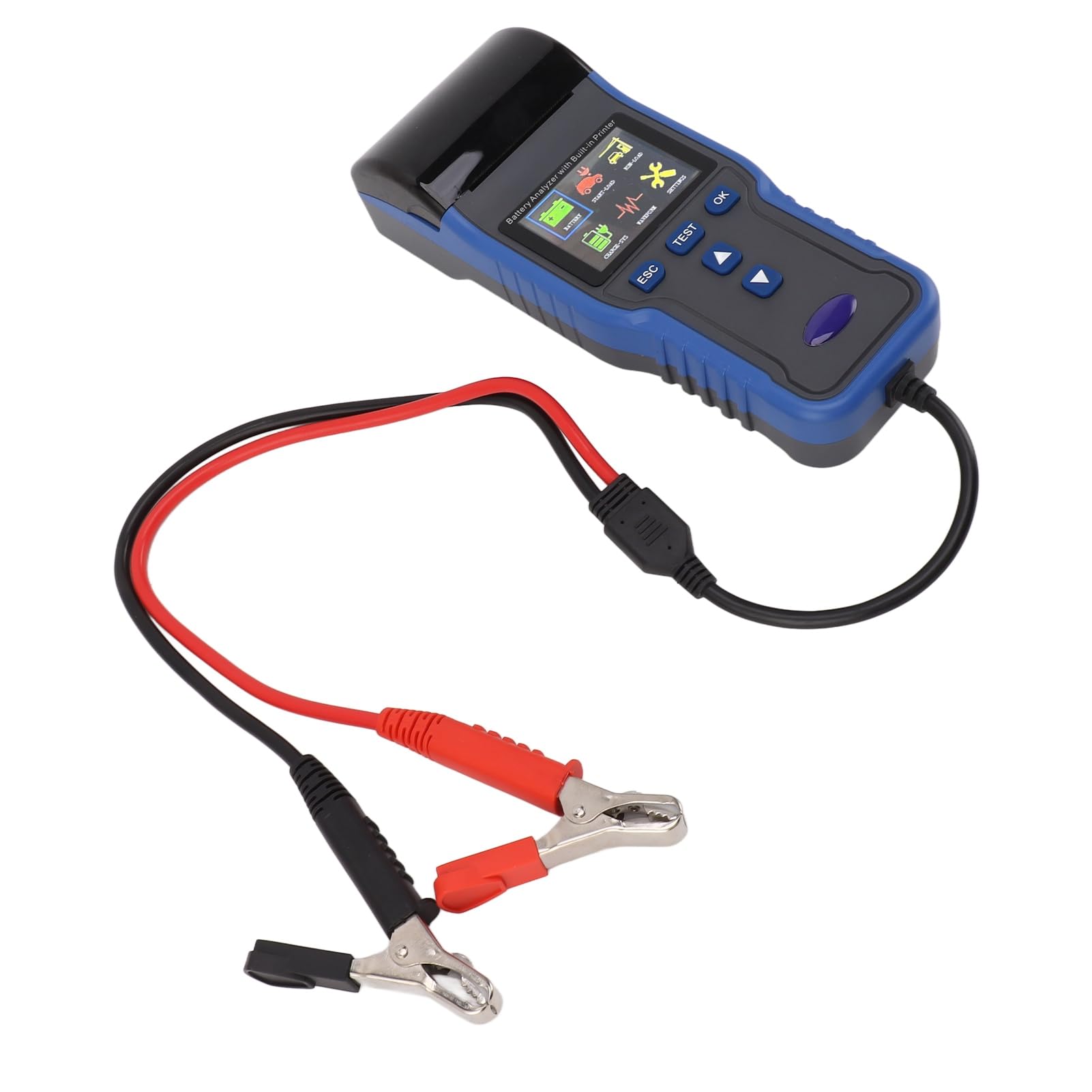 YUYTE Tester Completo per Batterie per Auto 12V 24V con Stampante Incorporata e Display LCDAnalizzatore Multifunzione per Tipi di Batterie 100 2000CCA