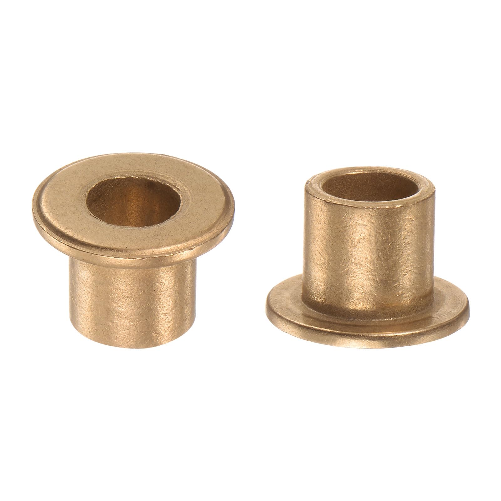 QUARKZMAN Flens Lagerhuls – 2 Stuks, 10 Mm Boring, 14 Mm Buitendiameter, 10 Mm Lengte, Brons, Zelfsmereind – Voor Industriële Machines, Elektrische Apparatuur, Persen