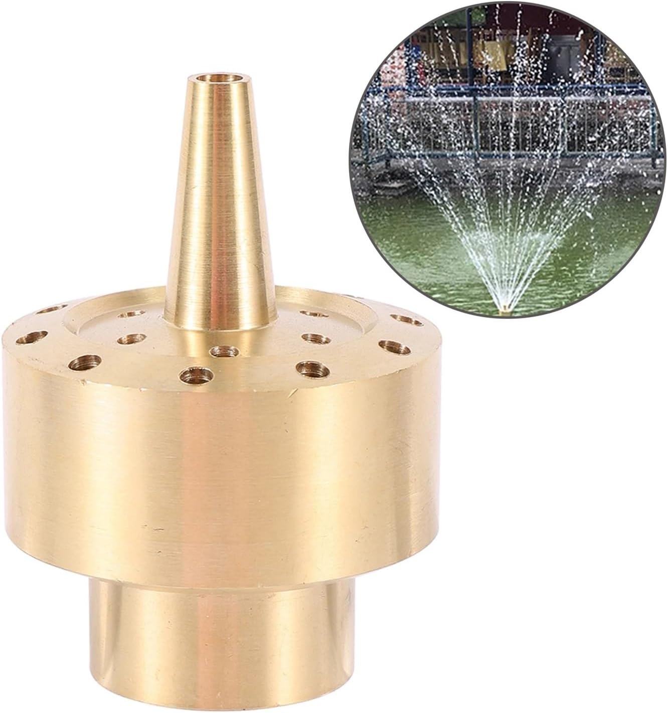Fountain Nozzle 1/4" 1/2" 3/4" 1" 1.5" 2" Female Thread Brass Firework Water Column Fountain Garden Park Pond Landscape Music Fountain Nozzle(2 inch)