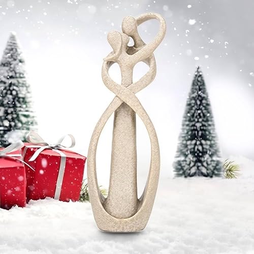 Miniatura 5 de Estatuilla para amantes de la piedra arenisca, estilo abrazo y beso, escultura de arte abstracto, estatua coleccionable, manualidades de piedra