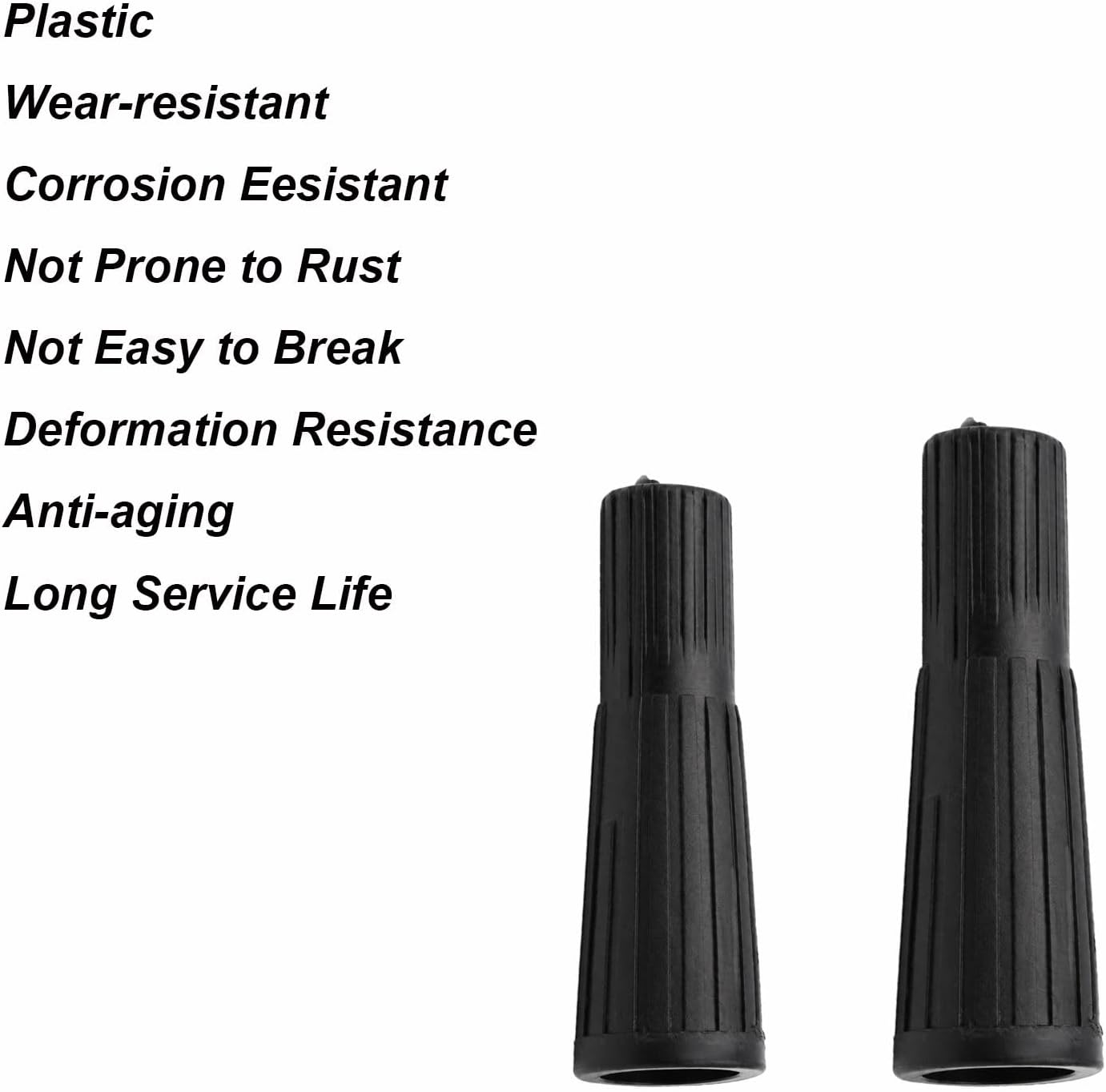 2Pcs Window Squeegee Adaptor Female Threaded Extension Pole Adapter Black | (22*95*30mm) Plastic Threaded Adapter for Most Standard Extension Poles, Window Scrapers and Cleaning Tools
