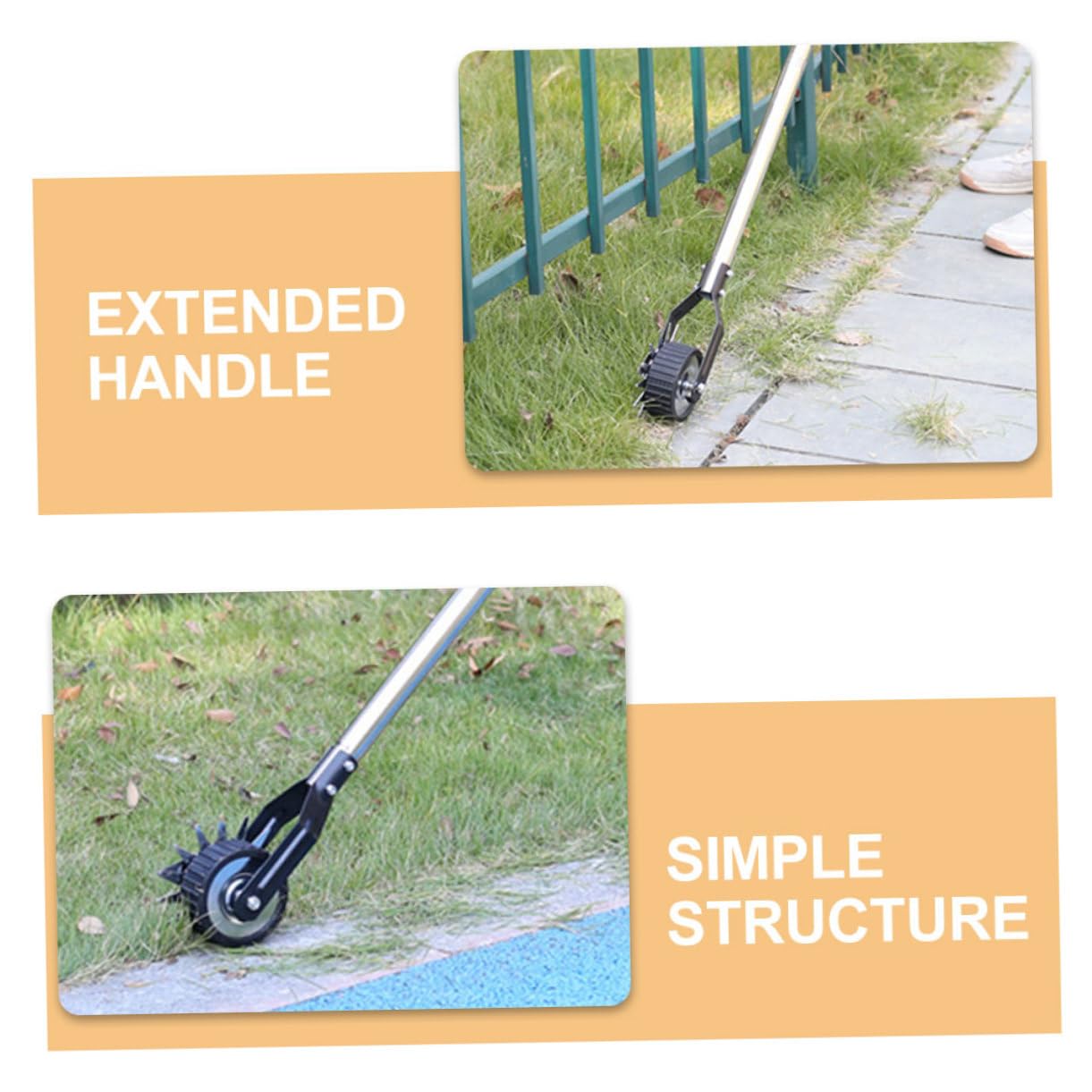 TOYANDONA Strumento Manuale per Bordi del Prato con Ruota in Metallo Inossidabile, Portatile e Facile da Smontare, per Giardinaggio e Cura del Prato