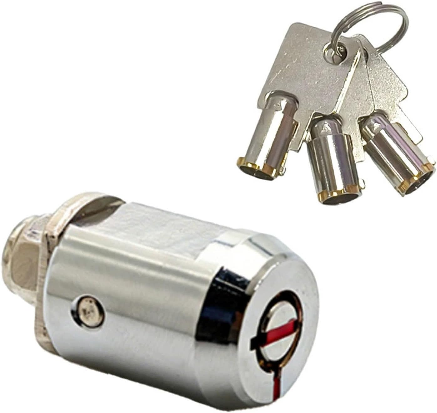 Cylinder Lock for Storage Unit, Heavy Duty Brass Locker Lock Cylinder with Multiple Keys, High Security Cam Lock for Metal Cabinets Toolboxes Mailboxes Garage Home Security Use (1)