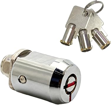 3/4in Roll-Up Door Cylinder Lock, Tubulars Lock Pick with 3 Alloy Keys, Cylinder Lock for Storage Unit, Self-Storage Storage Unit Lock for Metal Storage Cabinets Toolboxes & Mailboxes Silver_1set