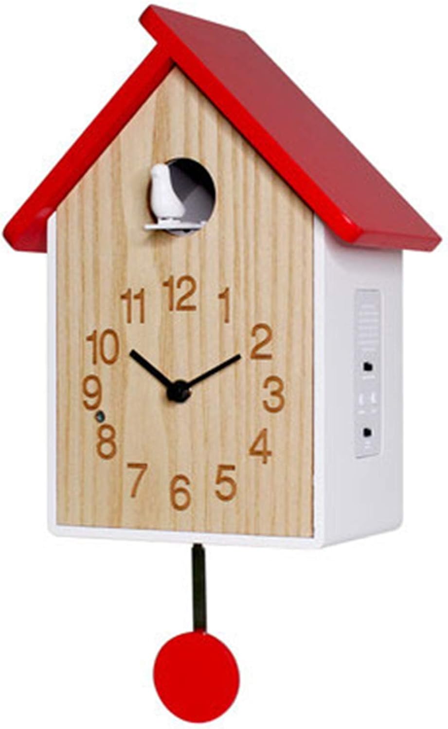 Cuckoo Clock Bird House Cuckoo Clock Wall Art Home Living Room for Home Decor(Red)