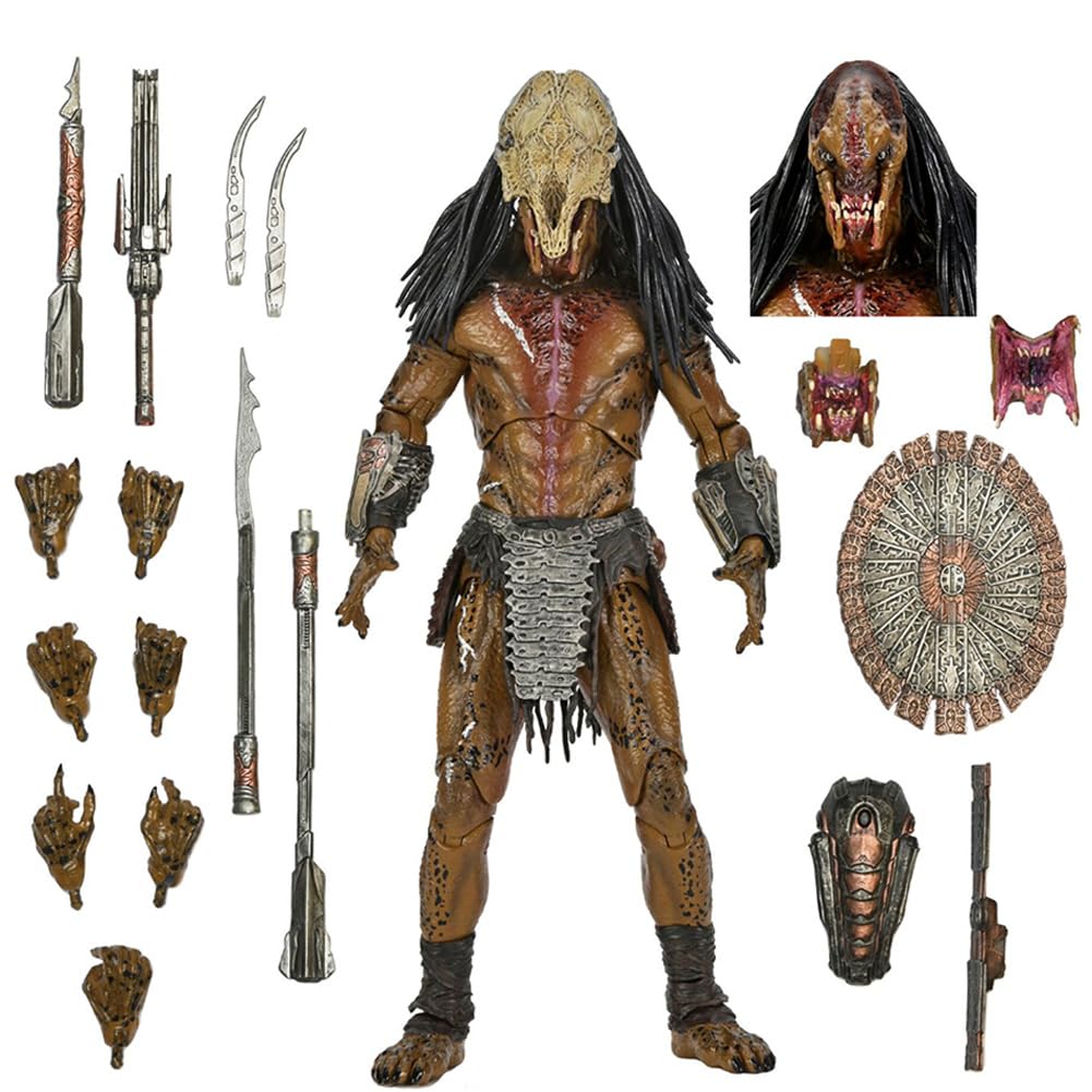 Tongyundacheng Yautja Figure Ultimate Feral Action Figure PVC Movable Statue Desktop Collection Model Film Character Ornament Decoration Gifts for Fans, 18cm