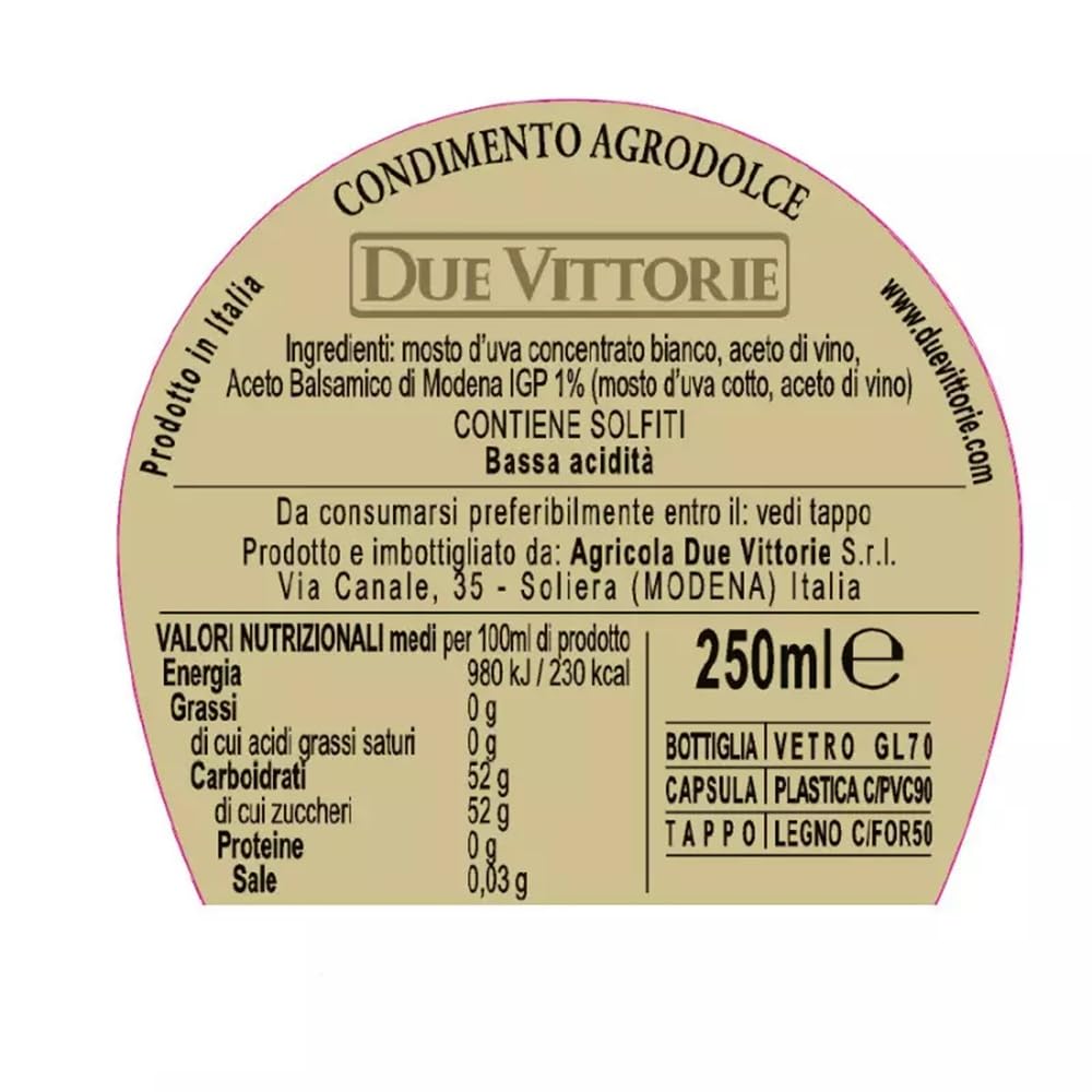 Tris Aceto Due Vittorie: Balsamico Oro, Bianco Dolceto e Mela invecchiato 250 ml x 3