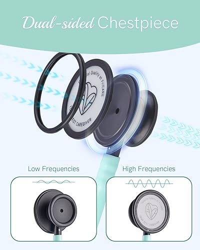 Miniatura 4 de FriCARE - Estetoscopio de doble cabezal para profesionales, estudiantes y auxiliares de enfermería, paramédicos, TEM, VNA, elegible para FSAHSA,
